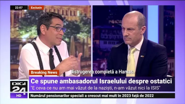 Ambasadorul Israelului: Atacurile Hamas nu vin din furie, sunt rezultatul unei planificari