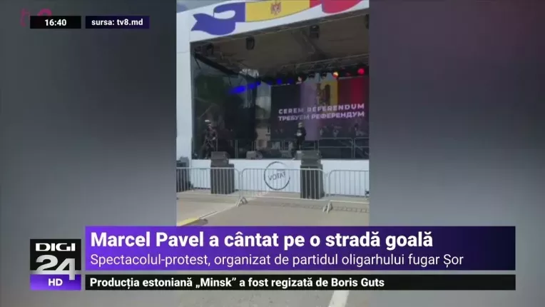 Marcel Pavel, chemat sa cante la mitingul rusofililor lui Sor, s-a trezit cu piata goala