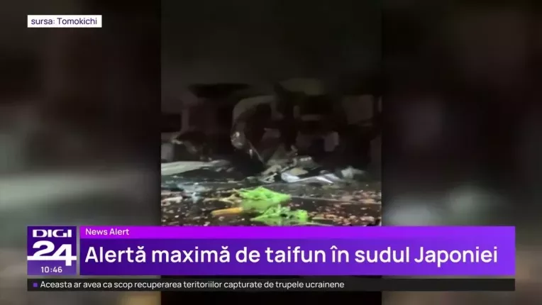 Taifunul Shanshan face prapad in Japonia. Vantul a atins 200 km/h, sute de zboruri au fost anulate